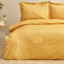 Karaca Home Uniq 100% Baumwolle Satin Einzel Bettbezug Set, Senf Senf01 Hot