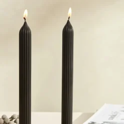 Karaca Home Wave Schwarze Kerze 2 Teile Schwarz01 Best