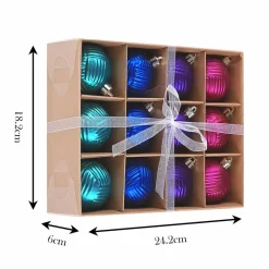 Karaca Home Weihnachten Bunte Baumschmuck Set, 12 Teilig, 6 cm Multıfarben Outlet