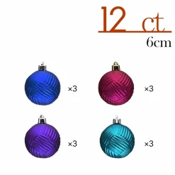 Karaca Home Weihnachten Bunte Baumschmuck Set, 12 Teilig, 6 cm Multıfarben Outlet