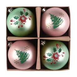 Karaca Home Weihnachten Hübsches Baumschmuck Set, 4 Teilig, 8 cm Multıfarben