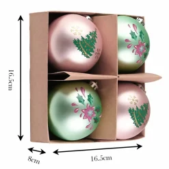 Karaca Home Weihnachten Hübsches Baumschmuck Set, 4 Teilig, 8 cm Multıfarben