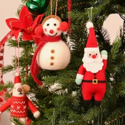 Karaca Home Weihnachten Schneemann mit Ohrenschützer Baumschmuck, 8x13 cm Weıß01 Sale