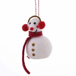 Karaca Home Weihnachten Schneemann mit Ohrenschützer Baumschmuck, 8x13 cm Weıß01 Sale