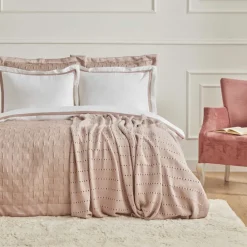 Karaca Home White Collection Braut Carina 80 Fäden 100% Baumwolle 8-teiliges Hochzeitsset Puder Best