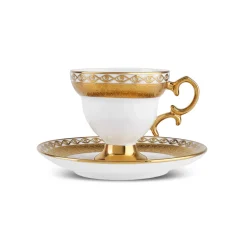Karaca Hürrem Kaffeetassenset für 6 Personen, 90 ml Weıß Gold Discount