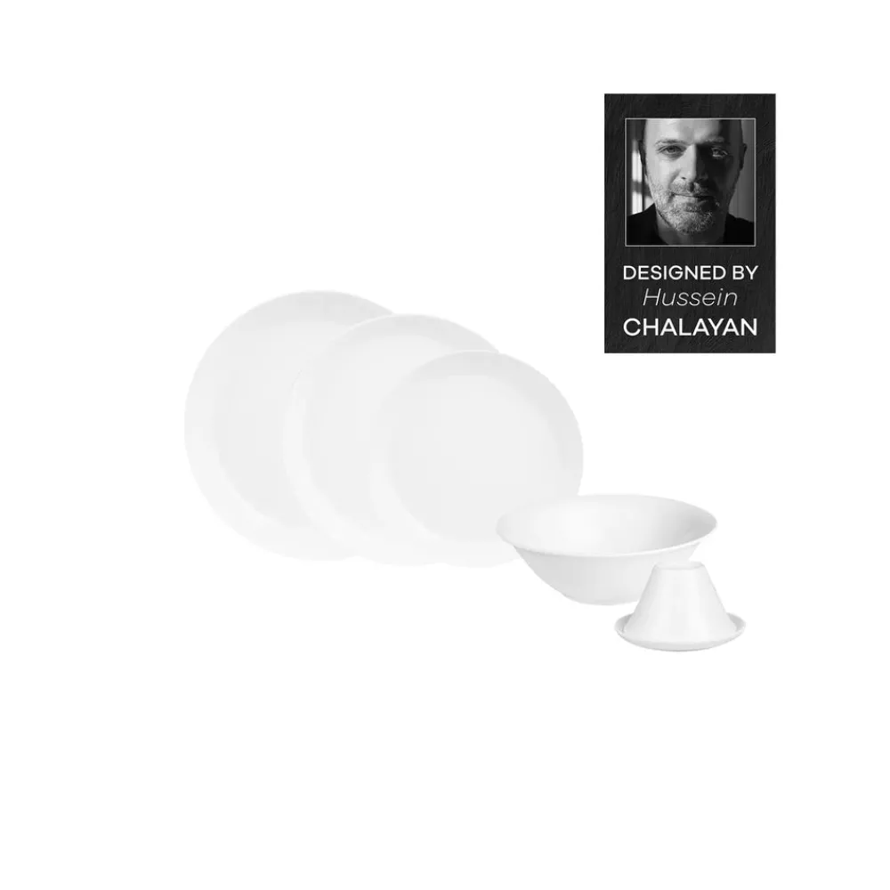 Karaca Hussein Chalayan Digital 6-Teiliges Individuelles Fine Pearl Tafelservice Weıß01