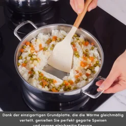 Karaca Induktions Stahl Kochgeschirr Set mit Gratis Vorratsbehälter, 13 Teilig Farblös Best