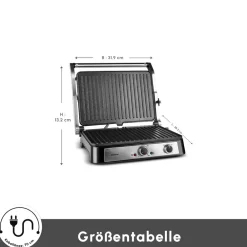 Karaca Toastmate Grill 6 Scheiben Kapazität Zeit einstellbar Gusseisen Platte Grill und Toaster 2000W Inox Clearance