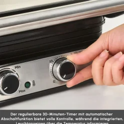 Karaca Toastmate Grill 6 Scheiben Kapazität Zeit einstellbar Gusseisen Platte Grill und Toaster 2000W Inox Clearance