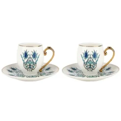 Karaca Iznik 4 teiliges Mochatassen Espressotassen Set für 2 Personen Multıfarben Discount