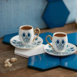 Karaca Iznik 4 teiliges Mochatassen Espressotassen Set für 2 Personen Multıfarben Discount