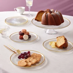 Karaca Jest Rim 6-Person Cake Platter Set, 7 Pieces, Gold Hot