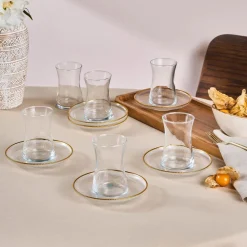 Karaca Juliet Gold Rand 6-Personen-Tee-Set Klar Best