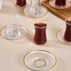Karaca Juliet Gold Rand 6-Personen-Tee-Set Klar Best