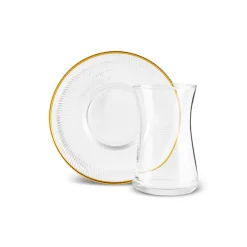 Karaca Juliet Gold Rand 6-Personen-Tee-Set Klar Best