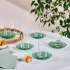 Karaca Juliet Grün 6-Personen-Teeset Yeşil Clearance