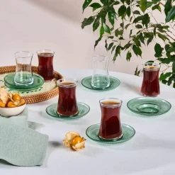 Karaca Juliet Grün 6-Personen-Teeset Yeşil Clearance
