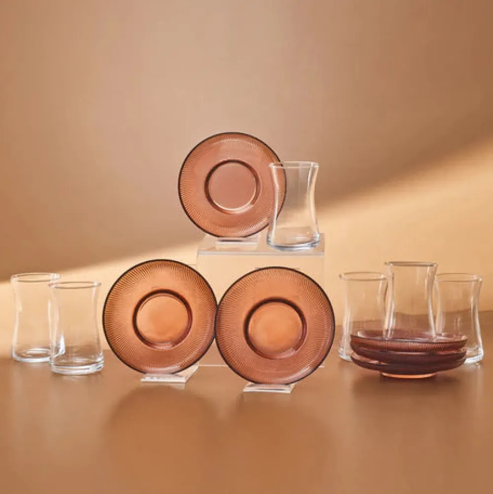 Karaca Juliet Mocha Mousse 12-teiliges Teegläser-Set für 6 Personen, 170 ml Best