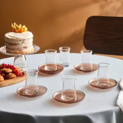 Karaca Juliet Mocha Mousse 12-teiliges Teegläser-Set für 6 Personen, 170 ml Best