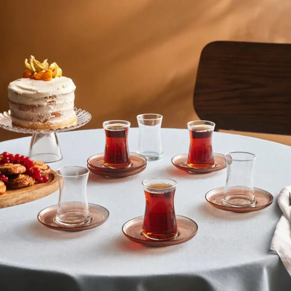 Karaca Juliet Mocha Mousse 12-teiliges Teegläser-Set für 6 Personen, 170 ml Best
