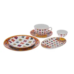 Karaca Juno Frühstücksset und Servierschalen für 6 Personen, 26 Teilig, New Generation Bone Multıfarben Discount