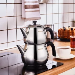 Karaca Kayra Schwarze Turkisches Teekannen-Set Schwarz01 Discount