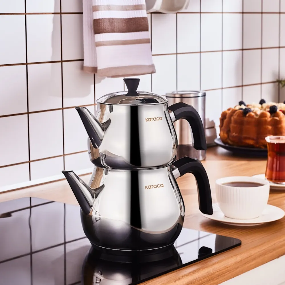 Karaca Kayra Schwarze Turkisches Teekannen-Set Schwarz01 Discount
