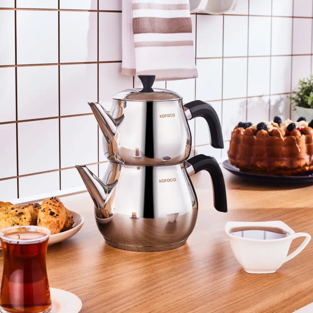 Karaca Kayra Schwarze Turkisches Teekannen-Set Schwarz01 Discount