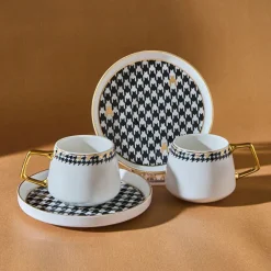 Karaca Kazayağı 2-teiliges Kaffeetassenset für 2 Personen, 100 ml Schwarz01 Sale