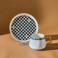 Karaca Kazayağı 2-teiliges Kaffeetassenset für 2 Personen, 100 ml Schwarz01 Sale