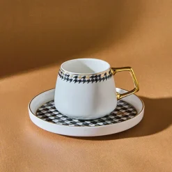 Karaca Kazayağı 2-teiliges Kaffeetassenset für 2 Personen, 100 ml Schwarz01 Sale