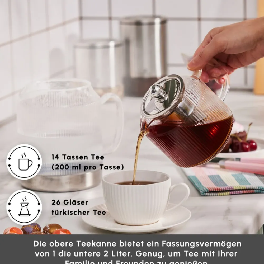 Karaca Kelly XL Glas-Teekanne Farblös New