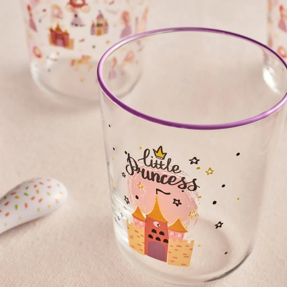 Karaca Kids 3-Teiliges Glasbecher-Set Für Mädchen, Rosa Hot
