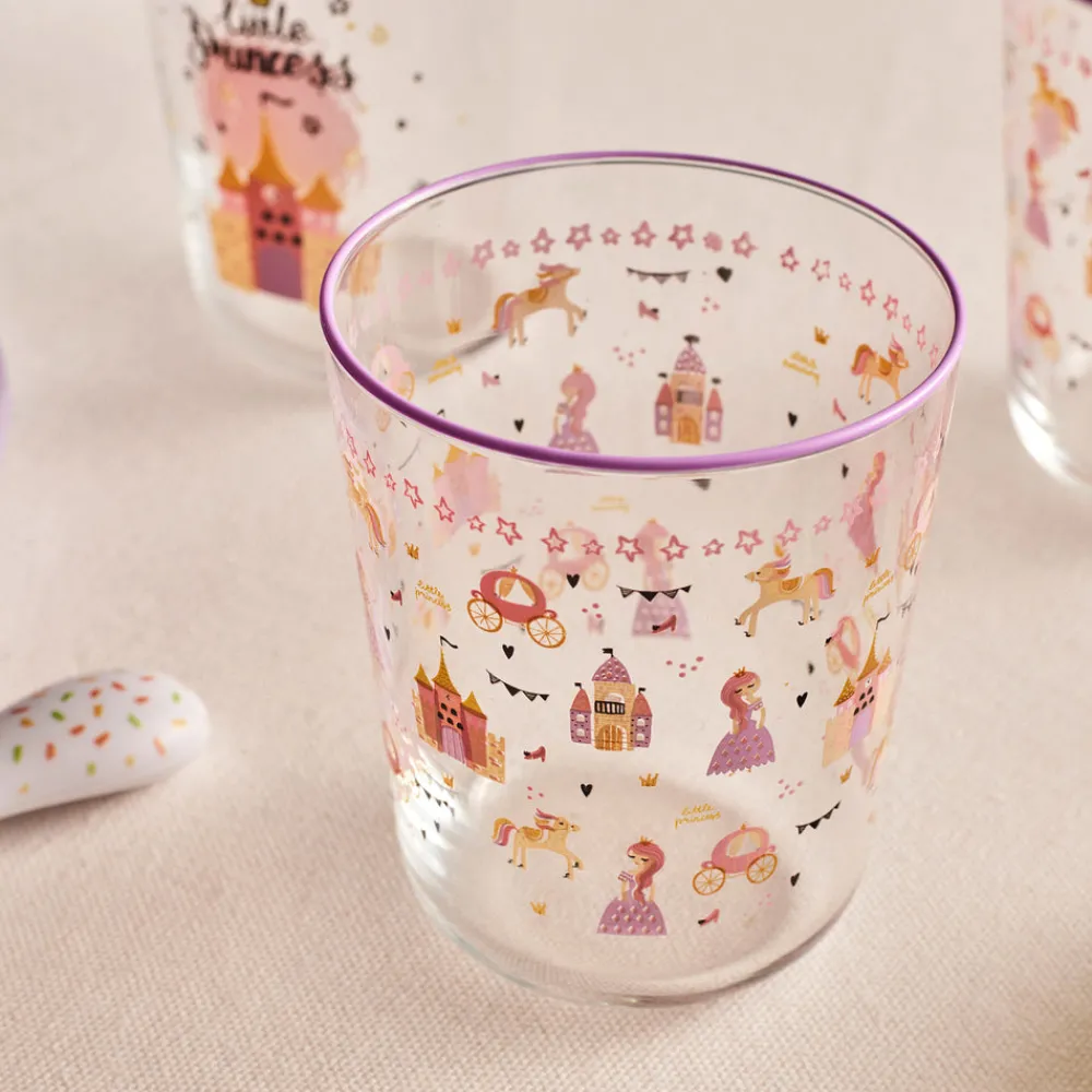 Karaca Kids 3-Teiliges Glasbecher-Set Für Mädchen, Rosa Hot