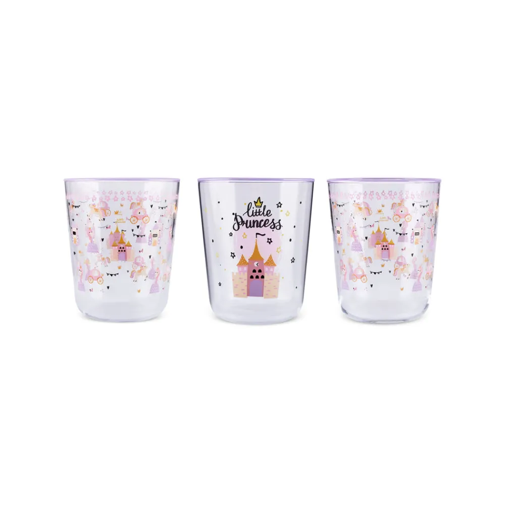 Karaca Kids 3-Teiliges Glasbecher-Set Für Mädchen, Rosa Hot