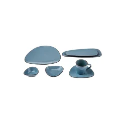 Karaca Lagoon 32 Teilige für 6 Personen Frühstücksset und Servierschalen Porzellan Blau01 Discount