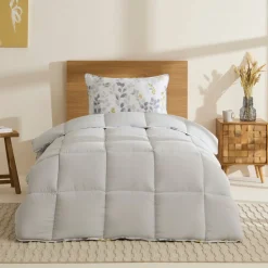 Karaca Leaf Graues Einzel Comforter Set 155x220+50x70 Grau02