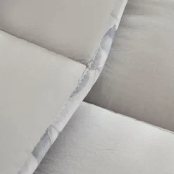 Karaca Leaf Graues Einzel Comforter Set 155x220+50x70 Grau02