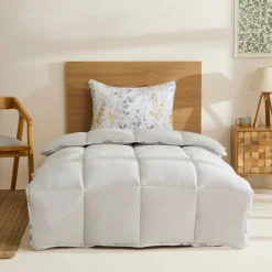 Karaca Leaf Graues Einzel Comforter Set 135x200+50x70 Grau02 New