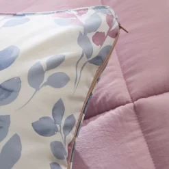 Karaca Leaf Multicolor Einzelbett Komforter Set 155x220+50x70 Multıfarben