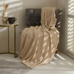 Karaca Leaves Ecru Welsoft TV Decke 130x150 Ekru Best