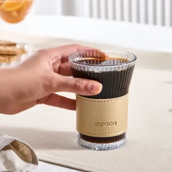 Karaca Leder Cool Touch Latte Glas 210 Ml Gold Clearance
