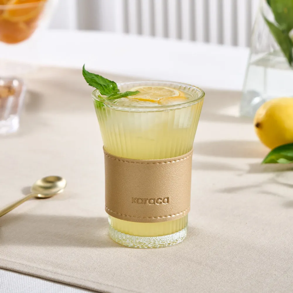 Karaca Leder Cool Touch Latte Glas 210 Ml Gold Clearance