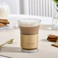 Karaca Leder Cool Touch Latte Glas 210 Ml Gold Clearance