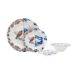 Karaca Leland Birdy 26-teiliges Frühstücksset und Servierschalen für 6 Personen Multıfarben New
