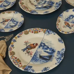 Karaca Leland Birdy 26-teiliges Frühstücksset und Servierschalen für 6 Personen Multıfarben New