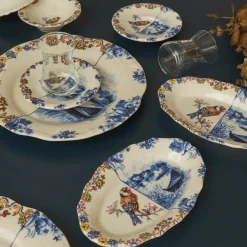 Karaca Leland Birdy 26-teiliges Frühstücksset und Servierschalen für 6 Personen Multıfarben New