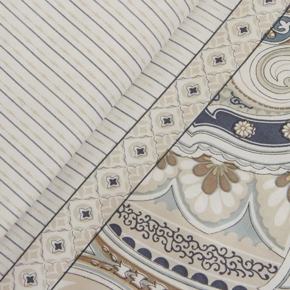 Karaca Lemy Doppel Bettwäscheset 100% Baumwoll-Satin Blau 200x220 Cm Sale