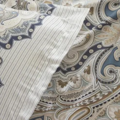 Karaca Lemy Doppel Bettwäscheset 100% Baumwoll-Satin Blau 200x220 Cm Sale